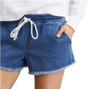 Women's M Aerie Drawstring Raw Hem Denim‎ Shorts
